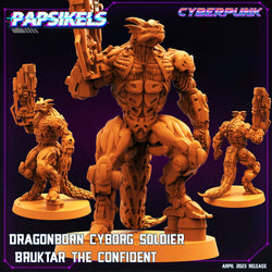 3D Printed Papsikels - Dragonborn Cyborg Set - 28mm 32mm (Online Only)