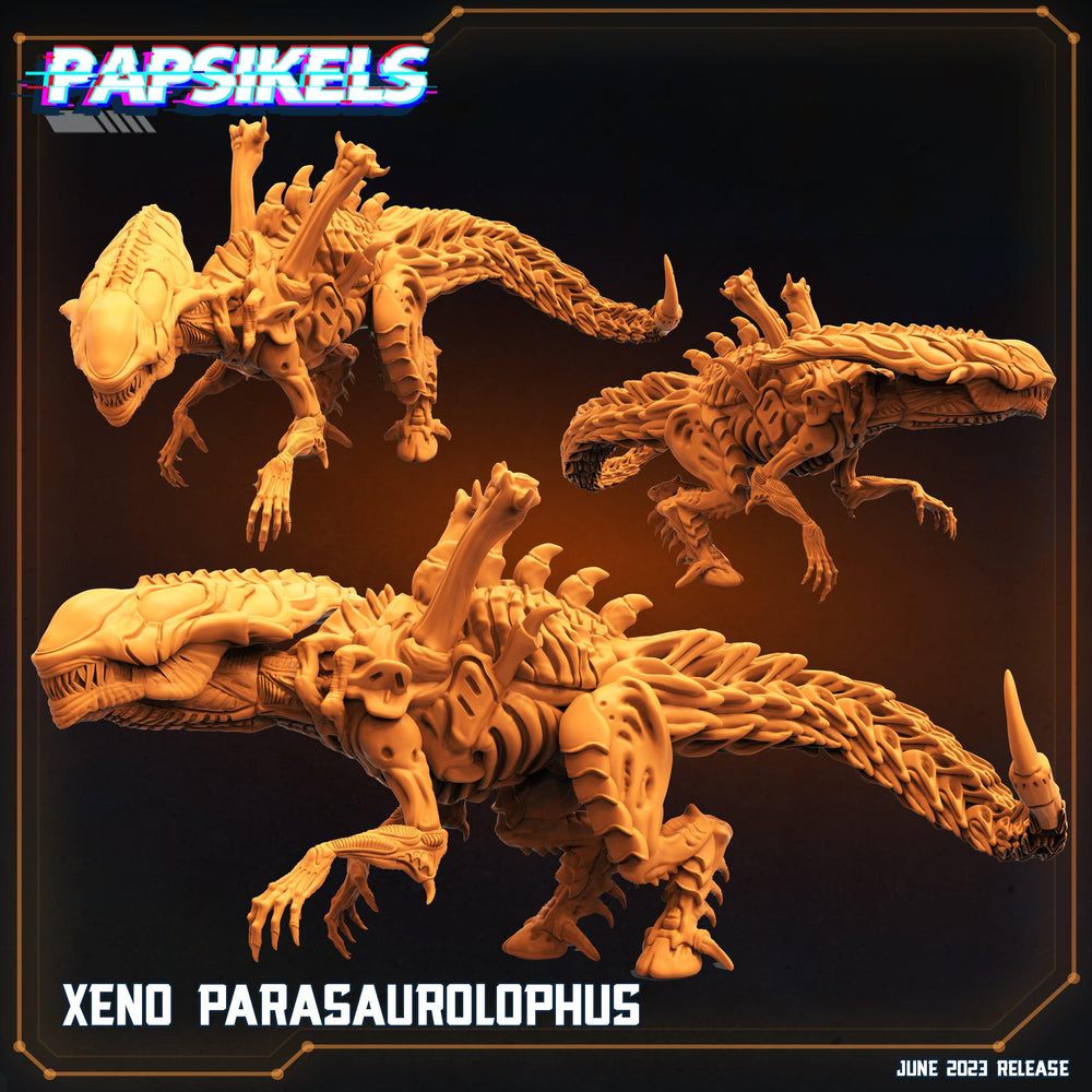 3D Printed Papsikels June 2023 Scifi - Aliens Vs Humans Part 5 Xeno Parasaurolophus 28mm 32mm (Online Only)