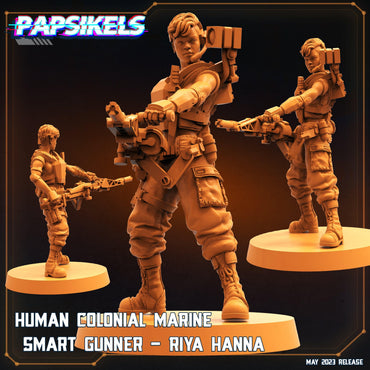 3D Printed Papsikels May 2023 Scifi - Star Entrance - Into The Multi World Set Human Colonial Marine Smart Gunner Riya Hanna 28mm 32mm (Online Only)