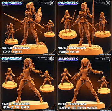 3D Printed Papsikels Mechico Noguchisawa Human Hunter Set Skull Hunters Army Bundle 2 28mm 32mm (Online Only)