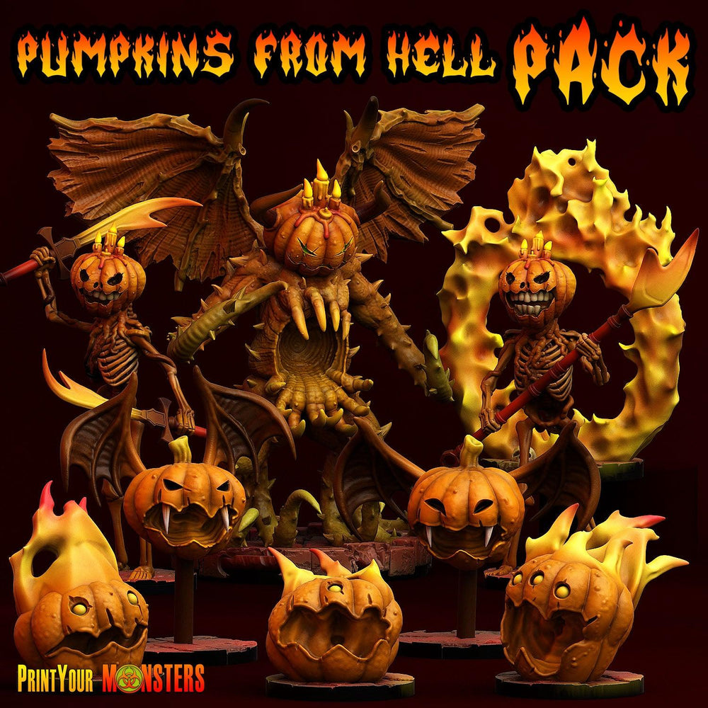 3D Printed Print your Monster Fire Hell Portal Pumpkins From Hell 28 32mm D&D (Online Only)