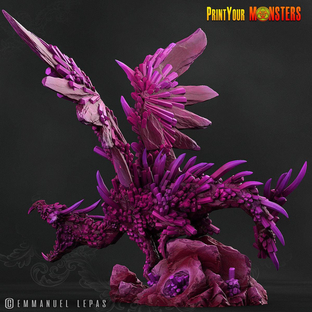 3D Printed Print Your Monsters Amethyst Dragon Legendary Crystal Monsters 28mm - 32mm D&D Wargaming (Online Only)