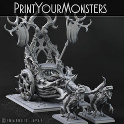 3D Printed Print Your Monsters Dark Elves Chariot and General Set 28mm - 32mm D&D Wargaming (Online Only)