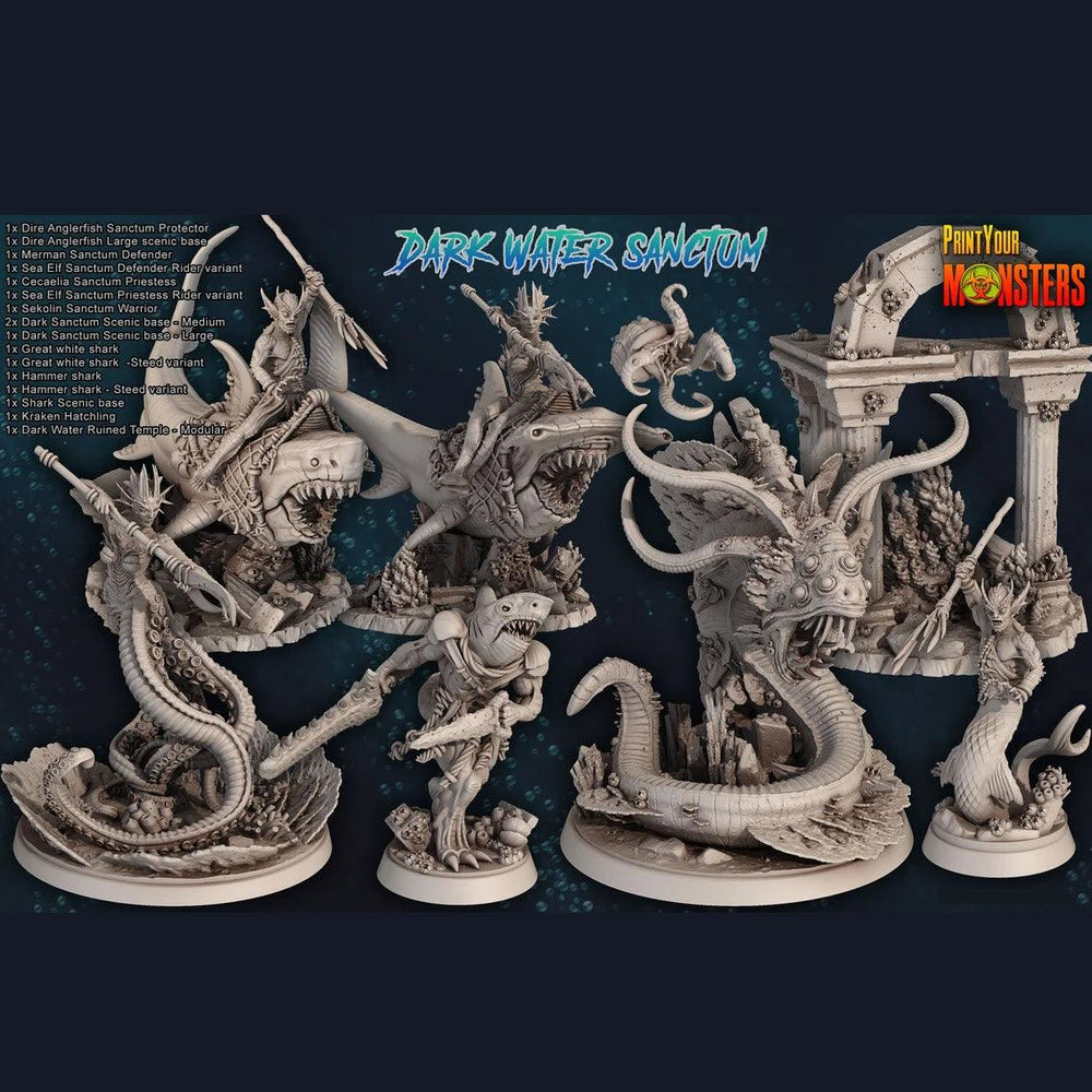 3D Printed Print Your Monsters Dark Water Sanctum Full Set 28mm - 32mm D&D Wargaming (Online Only)