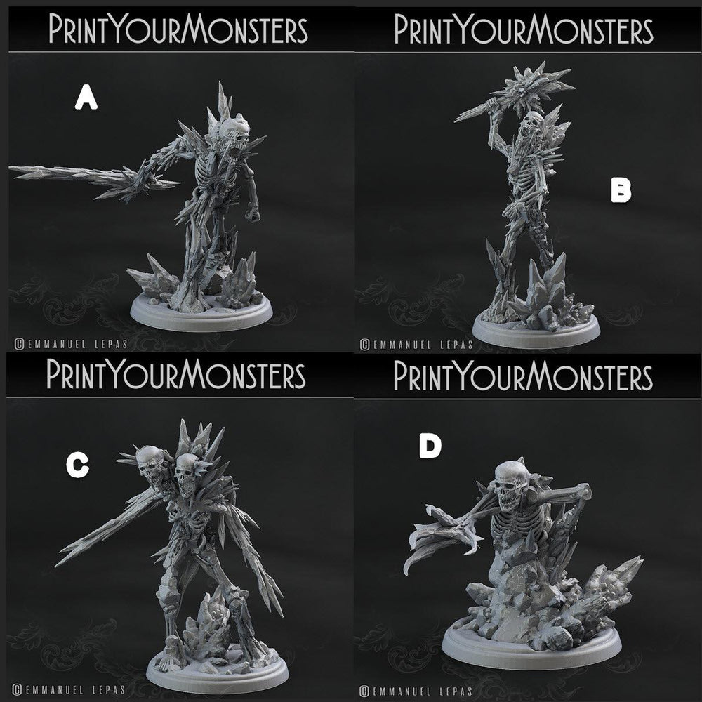3D Printed Print Your Monsters Frozen Skeletons The Wrath of Gloomrime Monsters Part I Set 28mm - 32mm D&D Wargaming (Online Only)