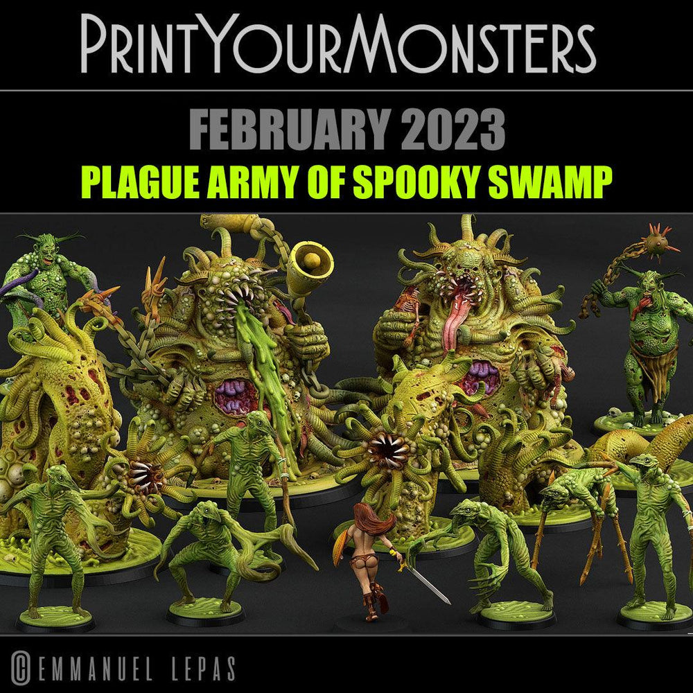 3D Printed Print Your Monsters Greater Pestilent Demon Giant Plague Demon Plague Army Of Spooky Swamp Set 28mm - 32mm D&D Wargaming (Online Only)
