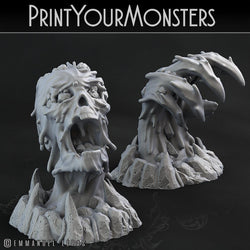3D Printed Print Your Monsters Infernal Magma Skull and Hand 28mm - 32mm D&D Wargaming (Online Only)