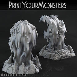3D Printed Print Your Monsters Infernal Magma Skull and Hand 28mm - 32mm D&D Wargaming (Online Only)
