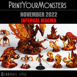 3D Printed Print Your Monsters Infernal Magma Tentacles 28mm - 32mm D&D Wargaming (Online Only)