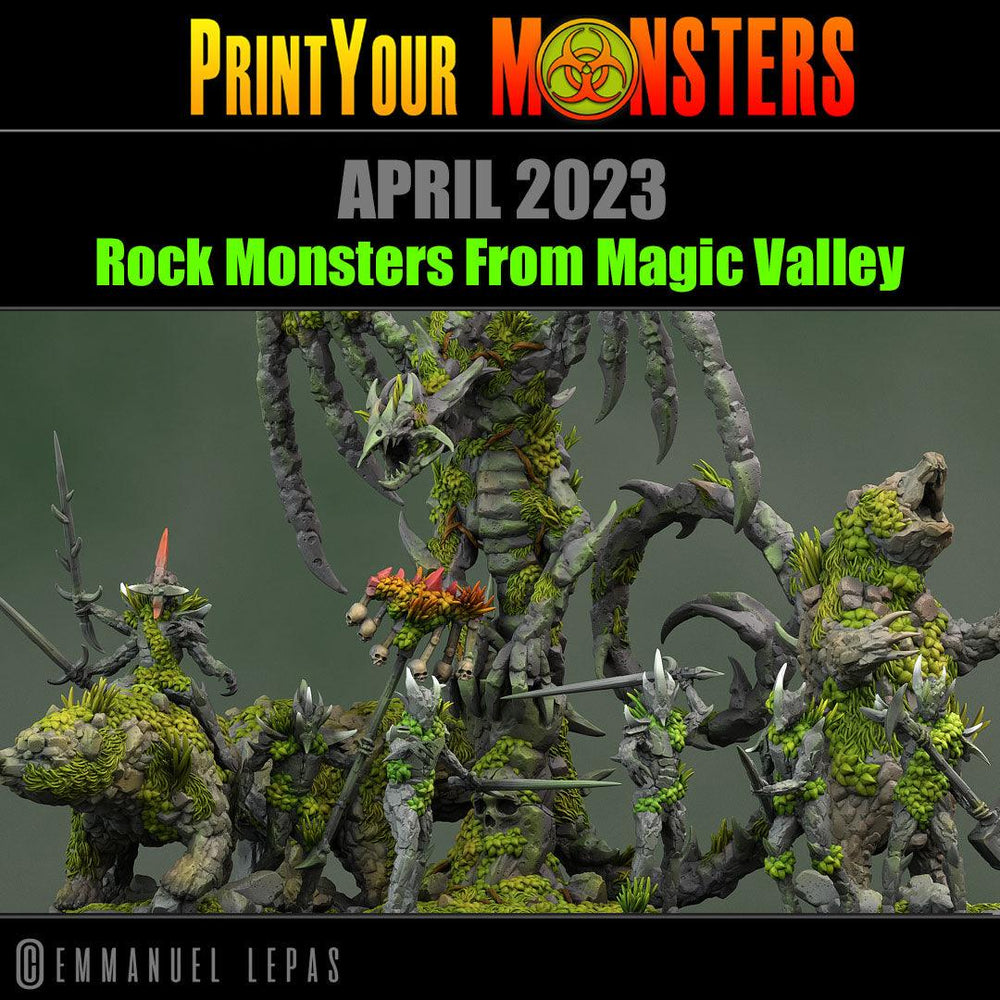 3D Printed Print Your Monsters Rock Bear Rock Monsters From Magic Valley Set 28mm - 32mm D&D Wargaming (Online Only)