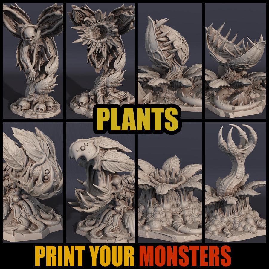 3D Printed Print Your Monsters Round Plant 2 Carnivorous Plants Set 28mm - 32mm D&D Wargaming (Online Only)