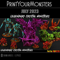 3D Printed Print Your Monsters Ruby Minions Legendary Crystal Monsters 28mm - 32mm D&D Wargaming (Online Only)