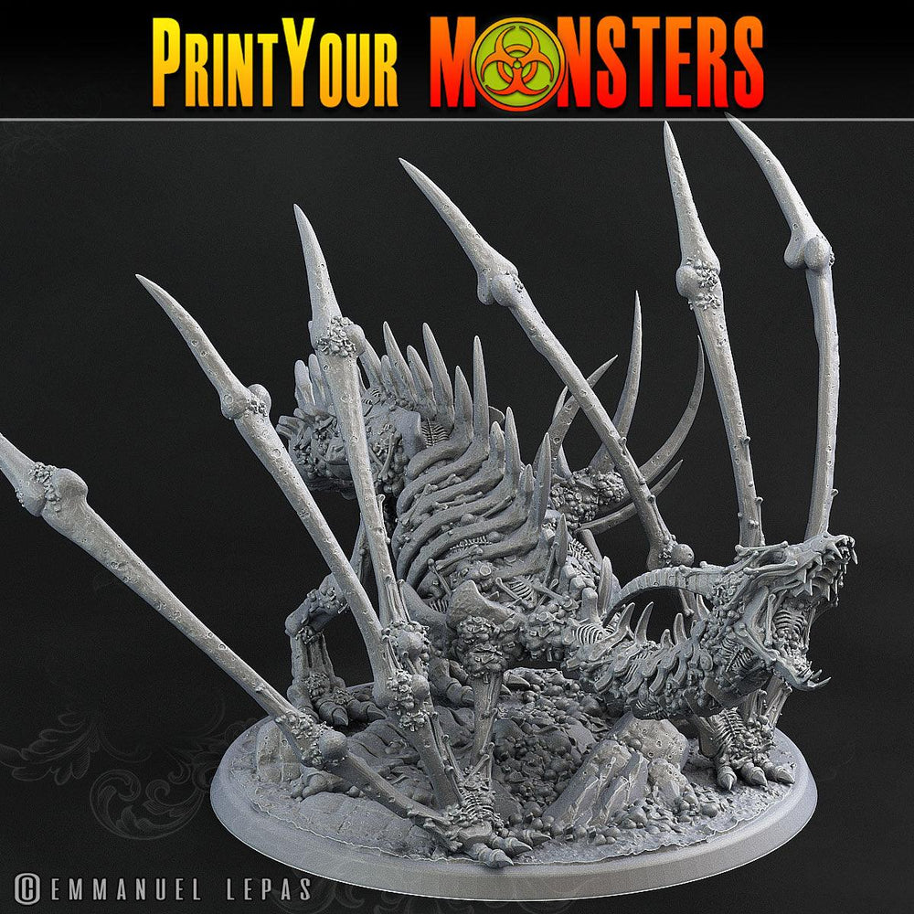 3D Printed Print Your Monsters Screaming Bone Dragon Land of Bones Set 28mm - 32mm D&D Wargaming (Online Only)