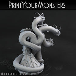 3D Printed Print Your Monsters Shadow Hydra Total Serpents 28mm - 32mm D&D Wargaming (Online Only)