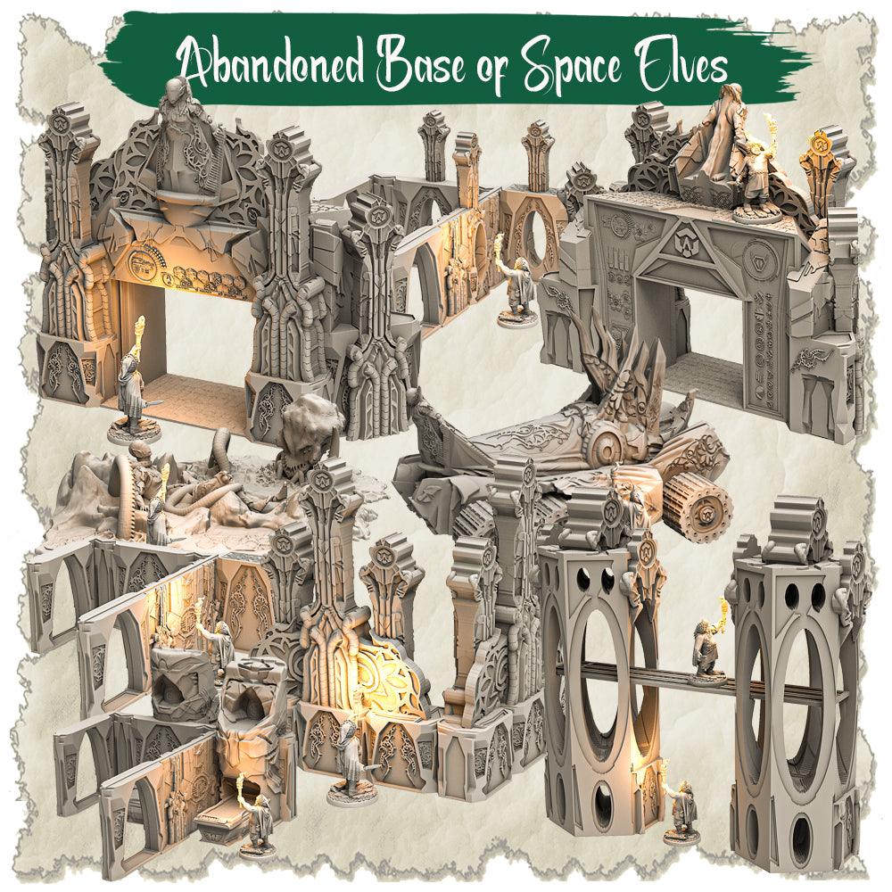 3D Printed SAWANT3D Abandoned Base of Space Elves Set 28 32mm Ragnarok d&d (Online Only)