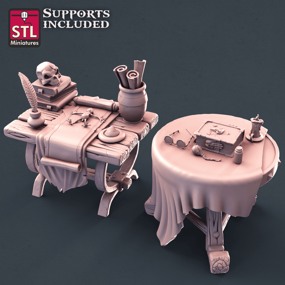 3D Printed STL Miniatures Alchemist Set  28mm - 32mm War Gaming D&D (Online Only)