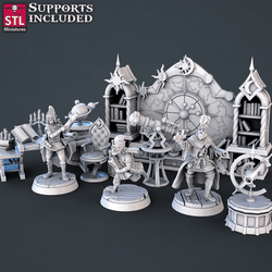 3D Printed STL Miniatures Astronomer Set 28mm - 32mm War Gaming D&D (Online Only)