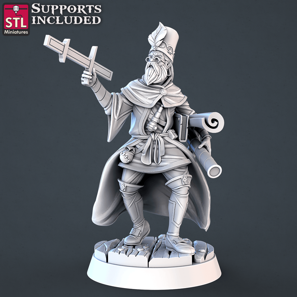 3D Printed STL Miniatures Astronomer Set 28mm - 32mm War Gaming D&D (Online Only)