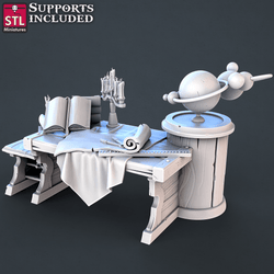 3D Printed STL Miniatures Astronomer Set 28mm - 32mm War Gaming D&D (Online Only)