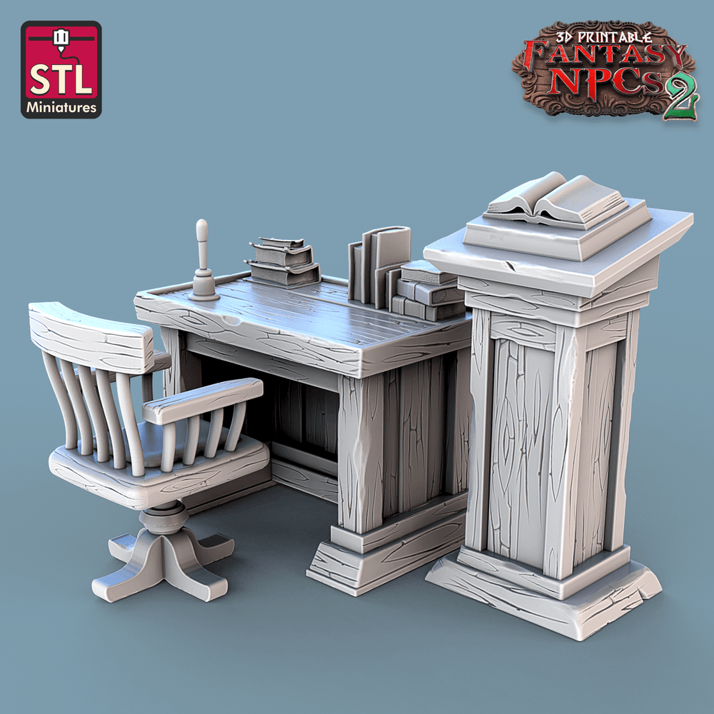 3D Printed STL Miniatures Classroom Set Fantasy NPC 2 | 28 - 32mm War Gaming D&D (Online Only)