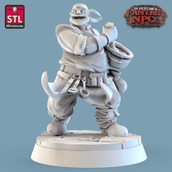 3D Printed STL Miniatures Cook Set Fantasy NPC 28mm - 32mm War Gaming D&D (Online Only)