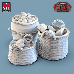 3D Printed STL Miniatures Cook Set Fantasy NPC 28mm - 32mm War Gaming D&D (Online Only)