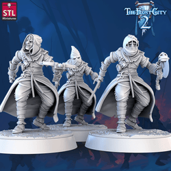 3D Printed STL Miniatures Cultist Set The Frost City 2 28 - 32mm War Gaming D&D (Online Only)