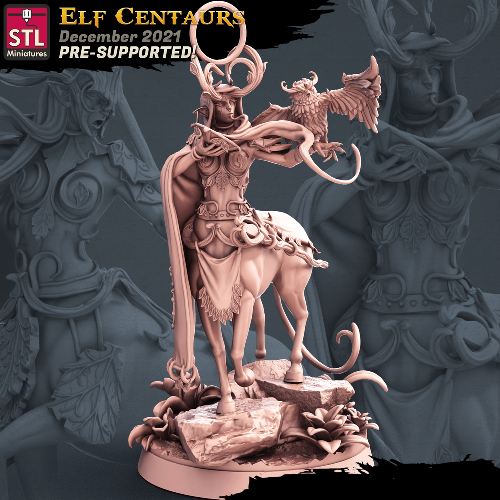 3D Printed STL Miniatures Elf Centaurs Set 28 - 32mm War Gaming D&D (Online Only)