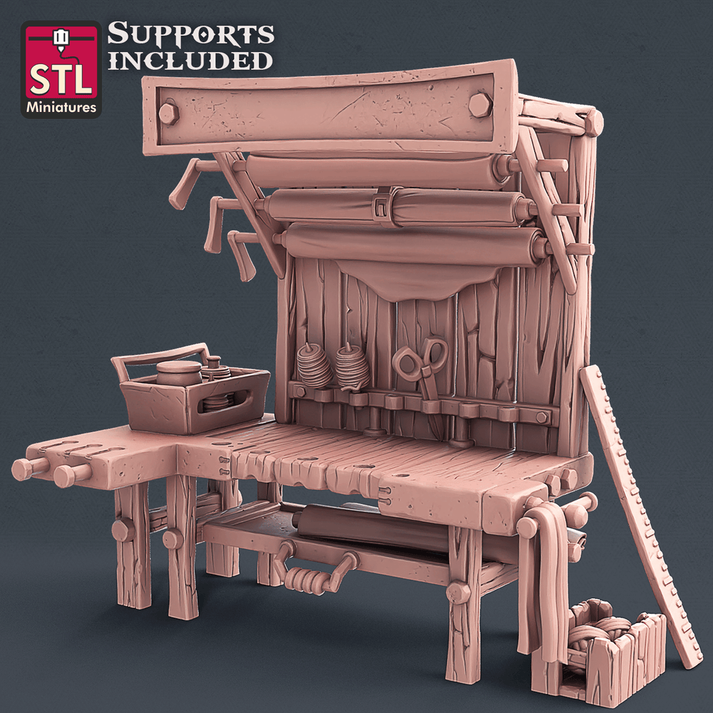 3D Printed STL Miniatures Fabric Seller Set 28mm - 32mm War Gaming D&D (Online Only)