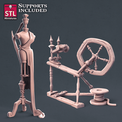 3D Printed STL Miniatures Fabric Seller Set 28mm - 32mm War Gaming D&D (Online Only)