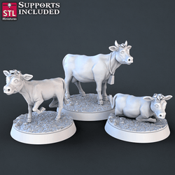 3D Printed STL Miniatures Farm Animals Set | 28 - 32mm War Gaming D&D (Online Only)