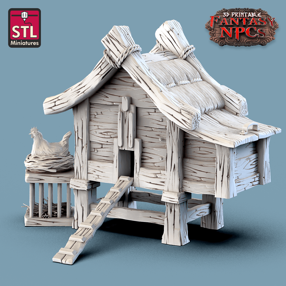 3D Printed STL Miniatures Farmer Set Fantasy NPC 28mm - 32mm War Gaming D&D (Online Only)