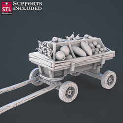3D Printed STL Miniatures Food Vendors Set 28mm - 32mm War Gaming D&D (Online Only)