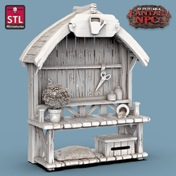 3D Printed STL Miniatures Gardener Set Fantasy NPC 28mm - 32mm War Gaming D&D (Online Only)