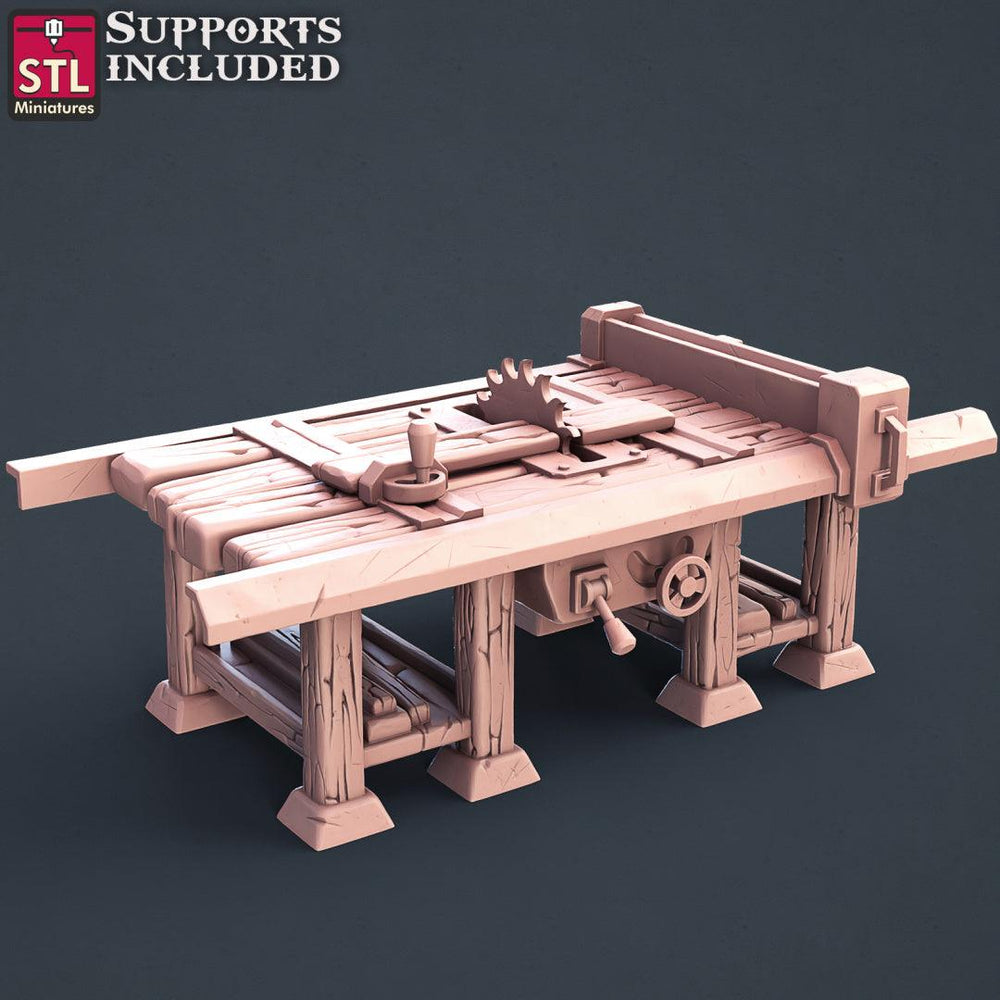 3D Printed STL Miniatures Human Carpenter Set Fantasy NPC 2 | 28 - 32mm War Gaming D&D (Online Only)