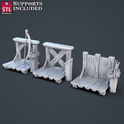 3D Printed STL Miniatures Jousting Set 28mm - 32mm War Gaming D&D (Online Only)