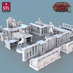 3D Printed STL Miniatures Magistrate Set Fantasy NPC 2 | 28 - 32mm War Gaming D&D (Online Only)
