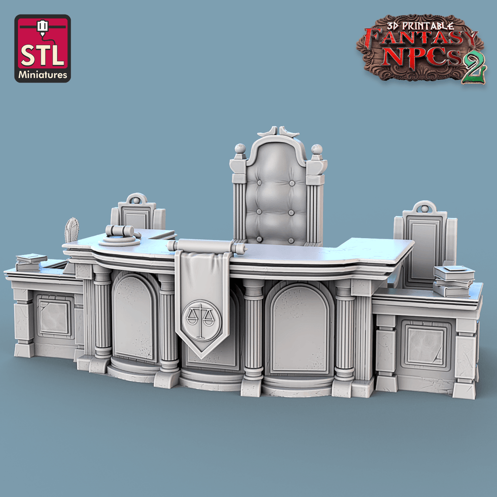 3D Printed STL Miniatures Magistrate Set Fantasy NPC 2 | 28 - 32mm War Gaming D&D (Online Only)