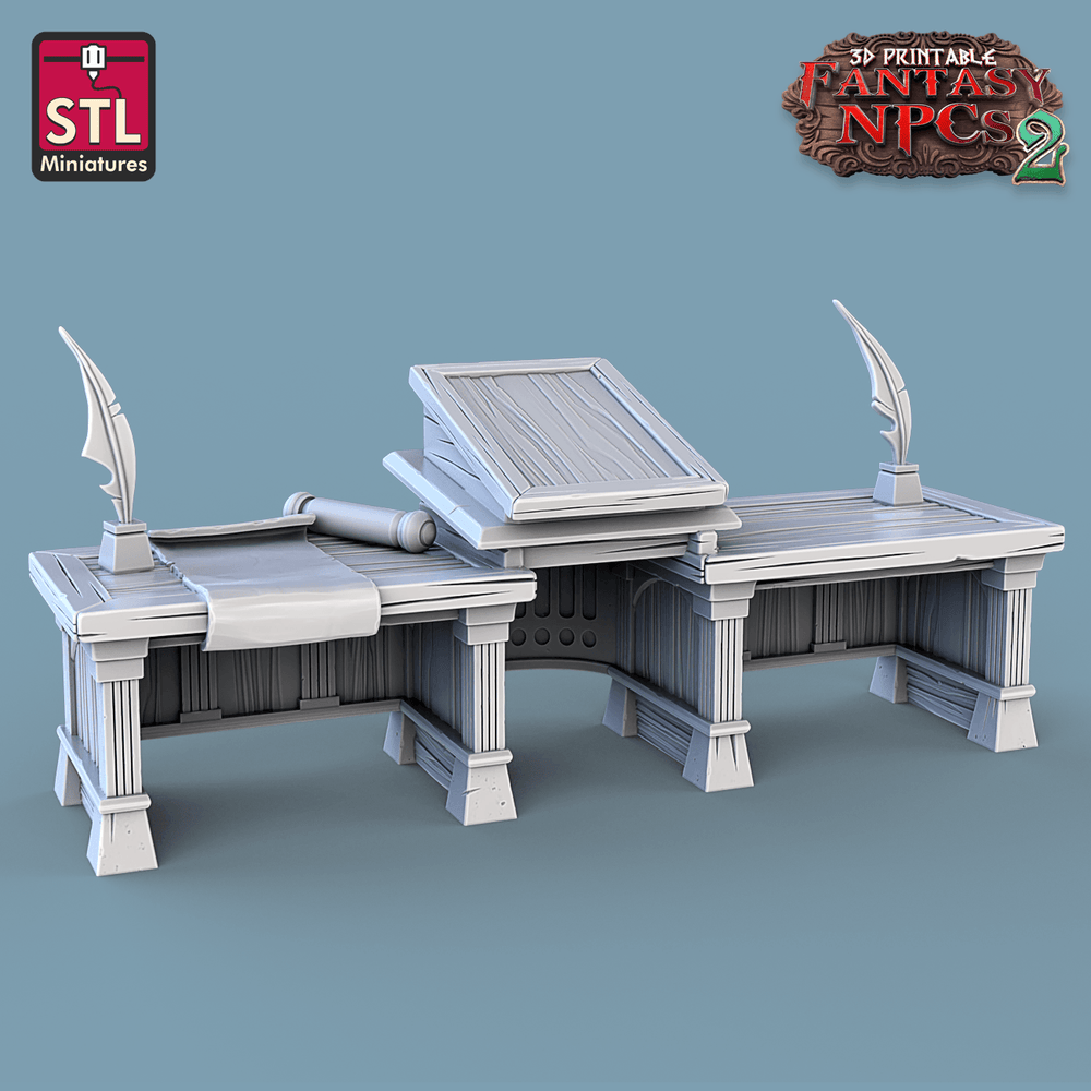 3D Printed STL Miniatures Magistrate Set Fantasy NPC 2 | 28 - 32mm War Gaming D&D (Online Only)