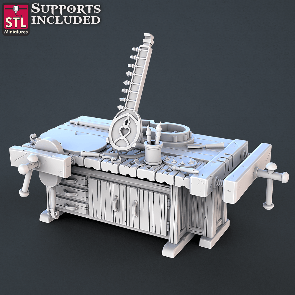 3D Printed STL Miniatures Music Store Set | 28 - 32mm War Gaming D&D (Online Only)