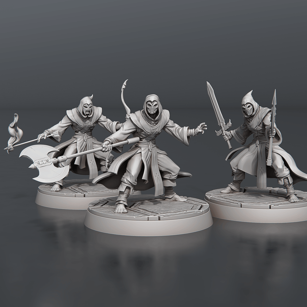 3D Printed STL Miniatures Temple Guardians Set 28 - 32mm War Gaming D&D (Online Only)