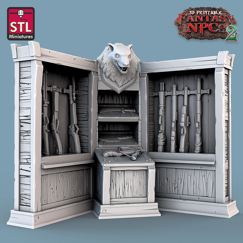 3D Printed STL Miniatures Trophy Hunter Set Fantasy NPC 2 | 28 - 32mm War Gaming D&D (Online Only)