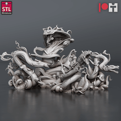3D Printed STL Miniatures Vapour Snakes 28 - 32mm War Gaming D&D (Online Only)