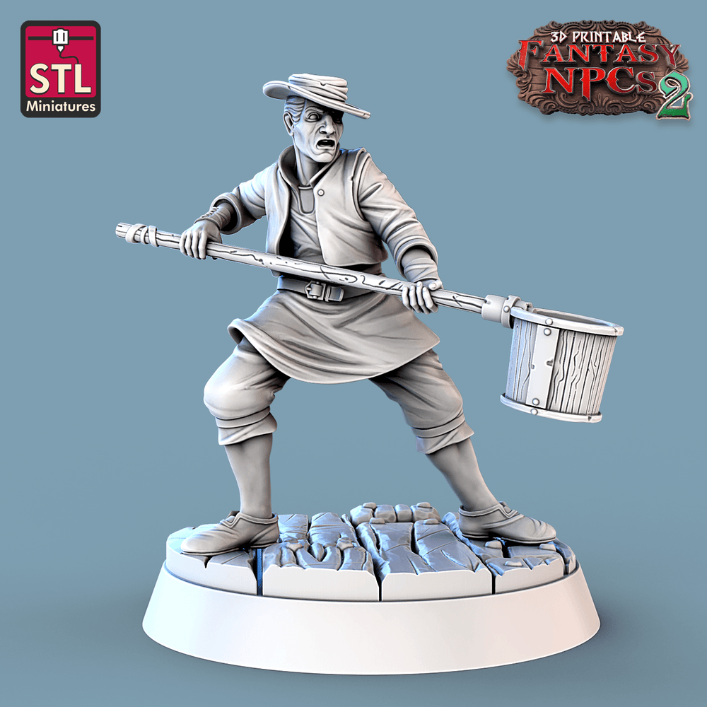 3D Printed STL Miniatures Winemakers Set Fantasy NPC 2 | 28 - 32mm War Gaming D&D (Online Only)