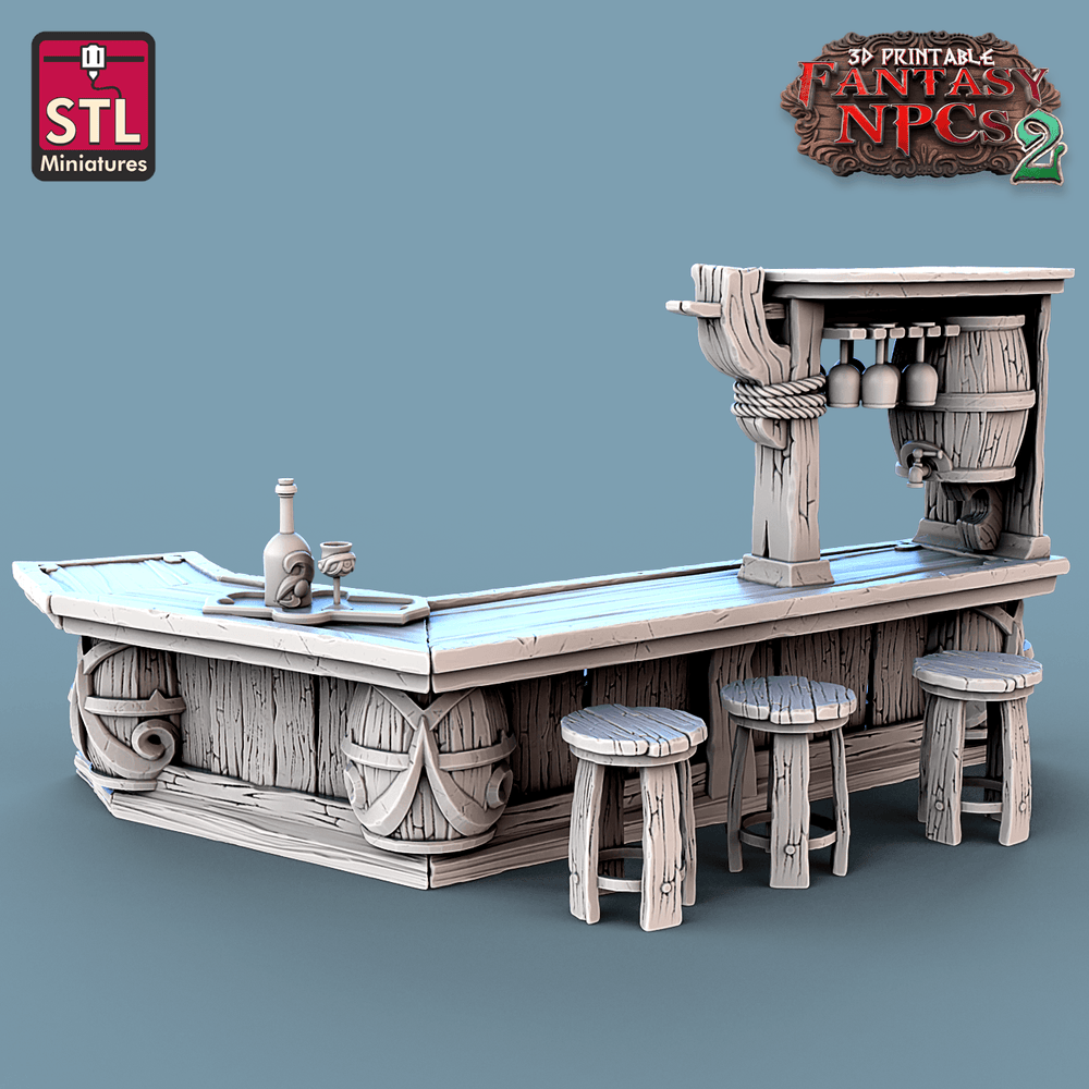 3D Printed STL Miniatures Winemakers Set Fantasy NPC 2 | 28 - 32mm War Gaming D&D (Online Only)