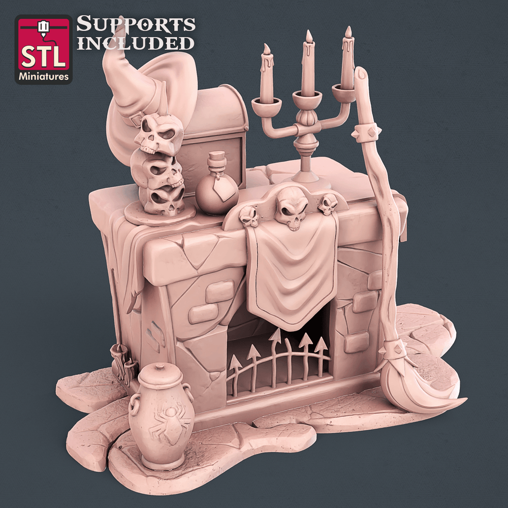 3D Printed STL Miniatures Witch Set 28mm - 32mm War Gaming D&D (Online Only)