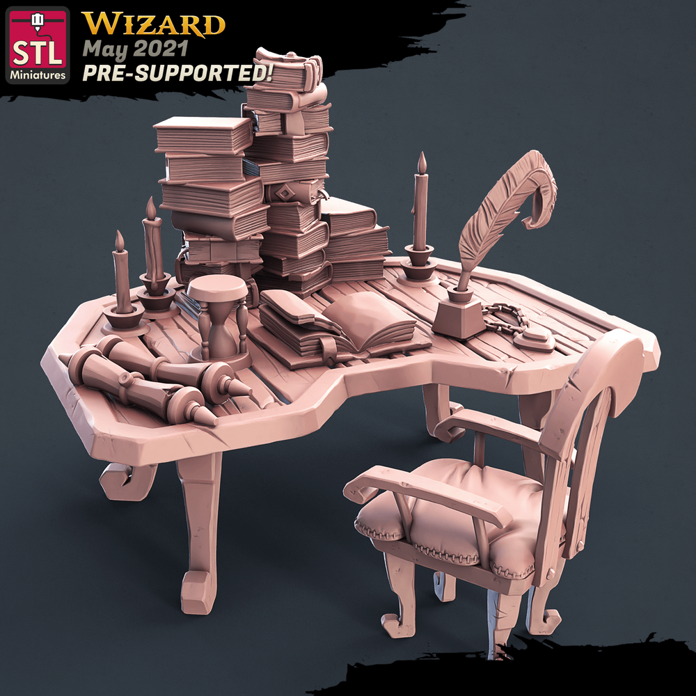 3D Printed STL Miniatures Wizard Set 28 - 32mm War Gaming D&D (Online Only)