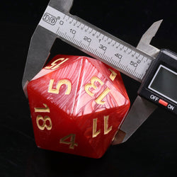 55mm Titan d20 (Red with Gold) Huge d20 for DND RPG (Online Only)