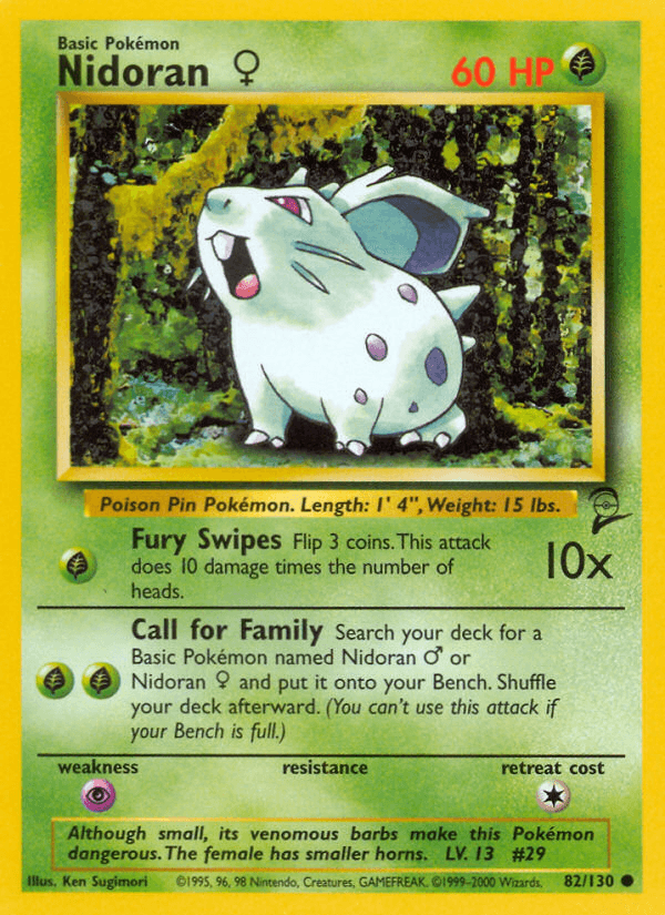 Nidoran (82/130) (Female) [Base Set 2] (Online Only)