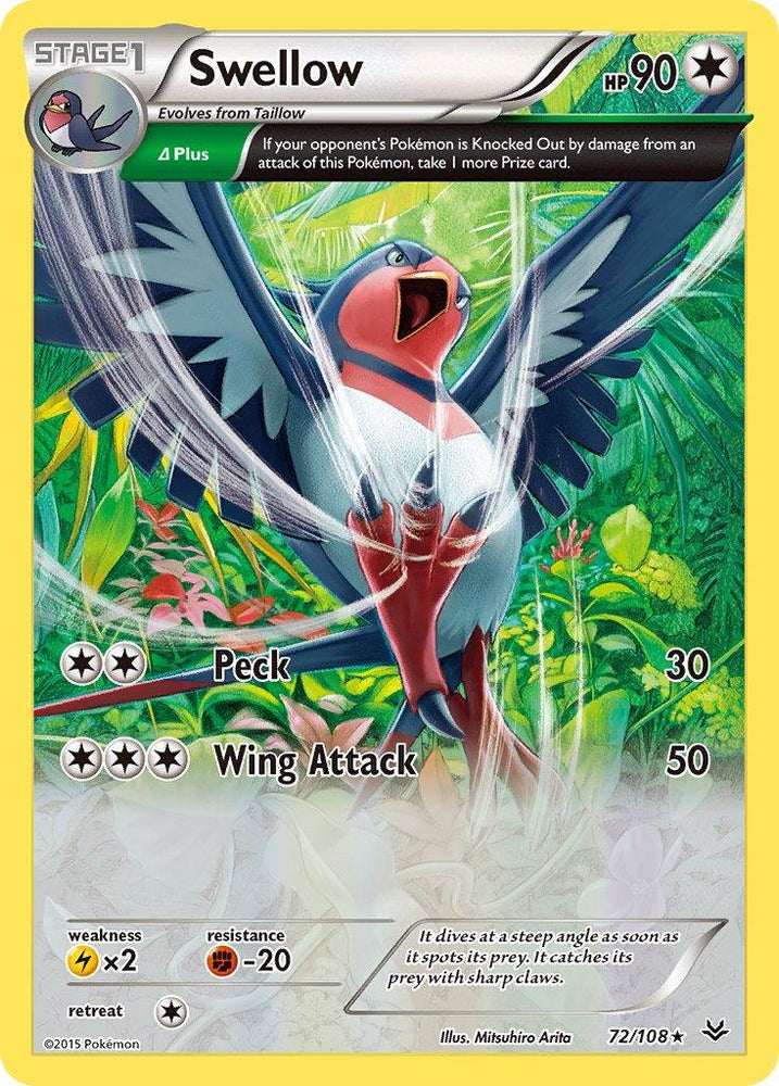 Swellow (72/108) (Theme Deck Exclusive) [XY: Roaring Skies] (Online Only)